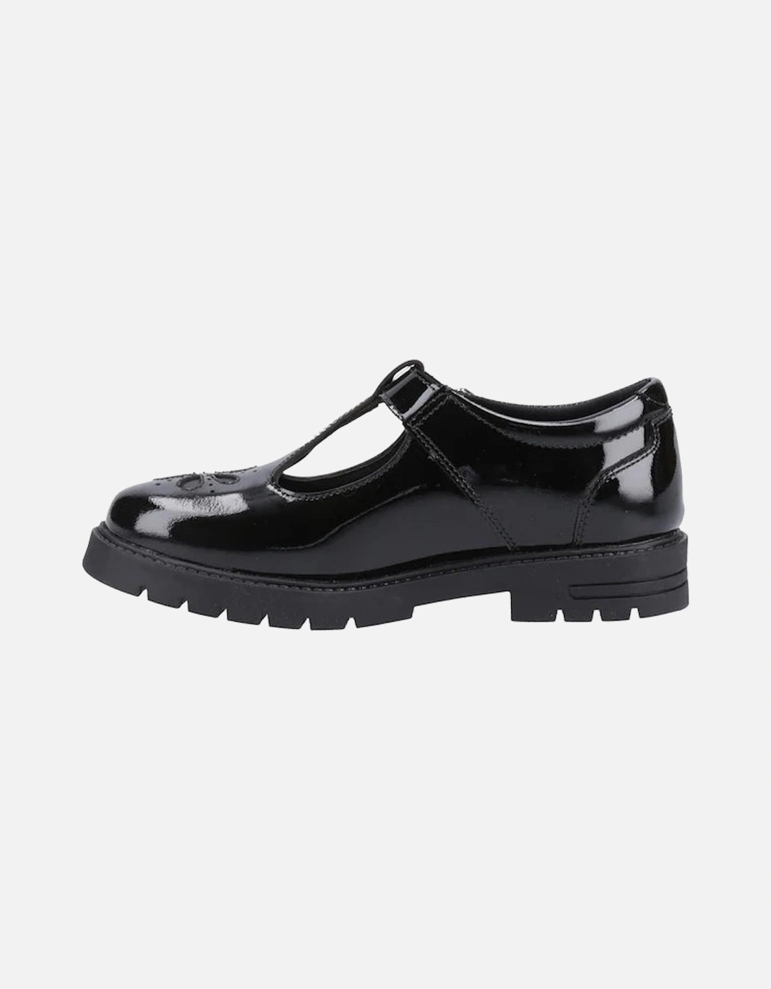 FIONA Girls Leather School Shoes Patent Black