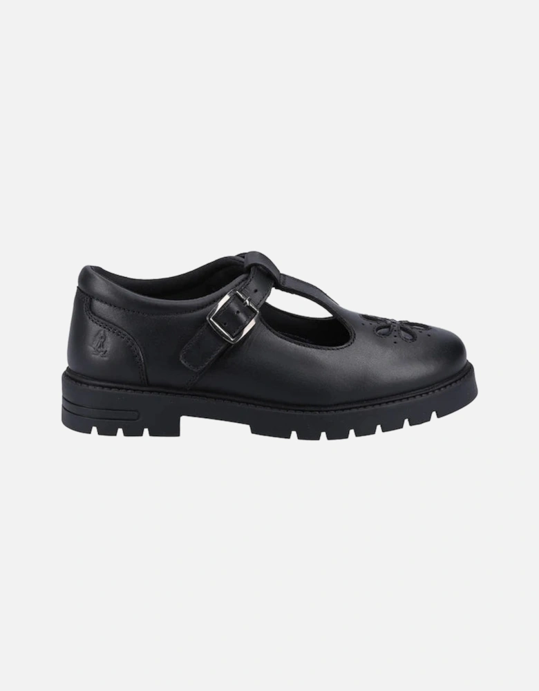 FIONA Girls Leather School Shoes Black