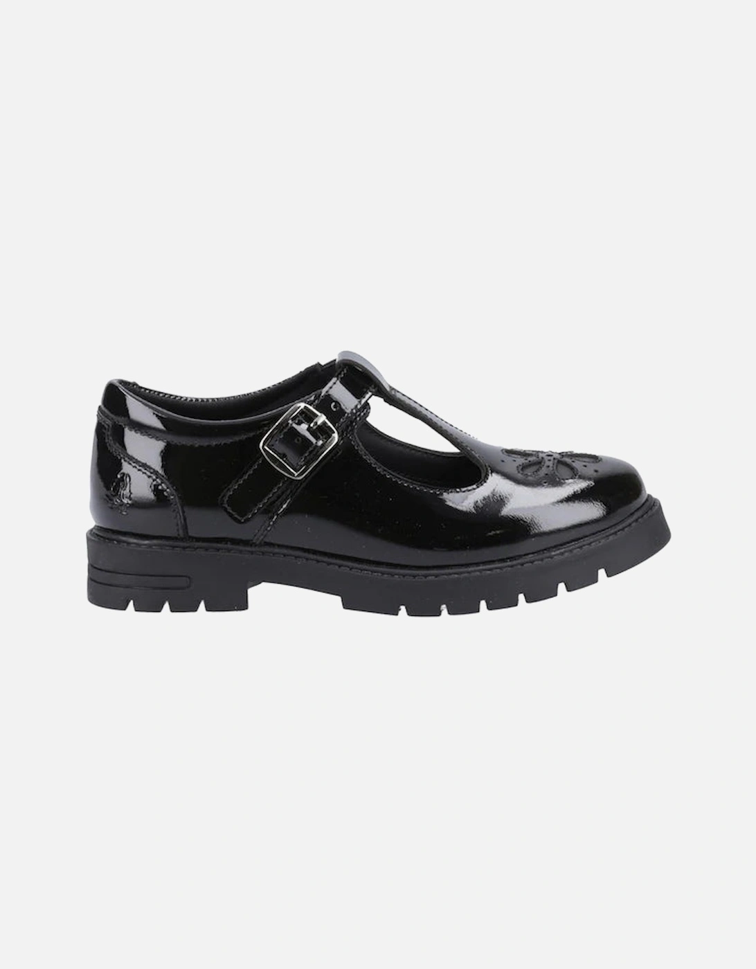 FIONA Girls Leather School Shoes Patent Black