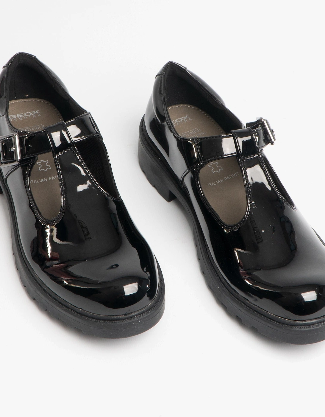 CASEY Girls School Shoes Patent Black