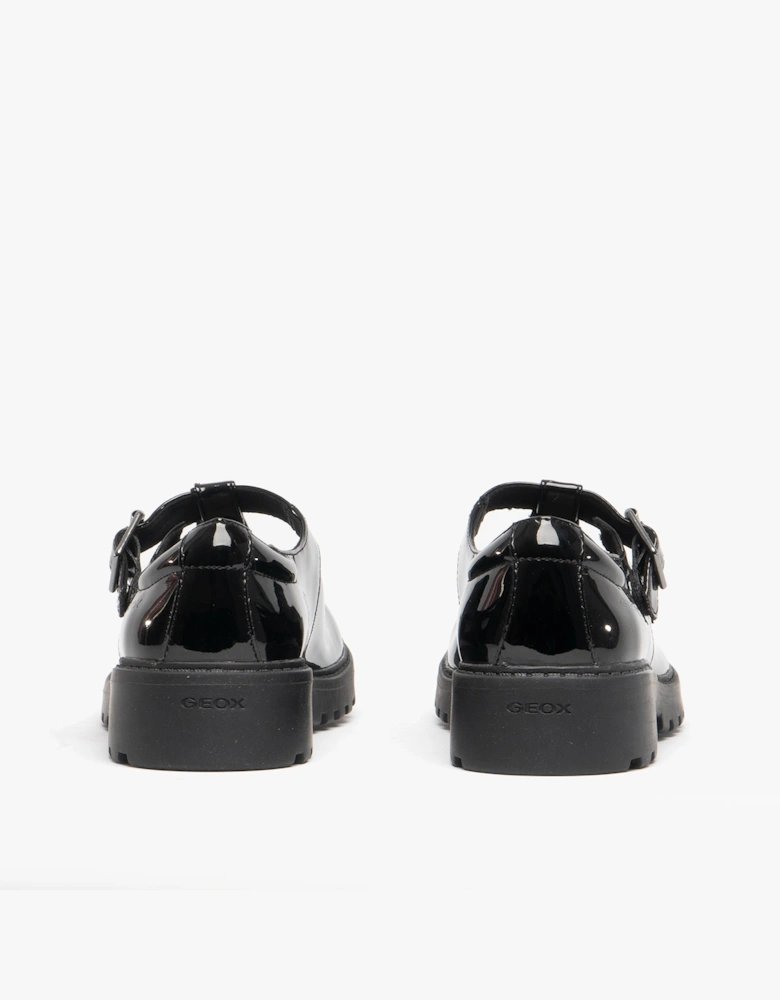 CASEY Girls School Shoes Patent Black