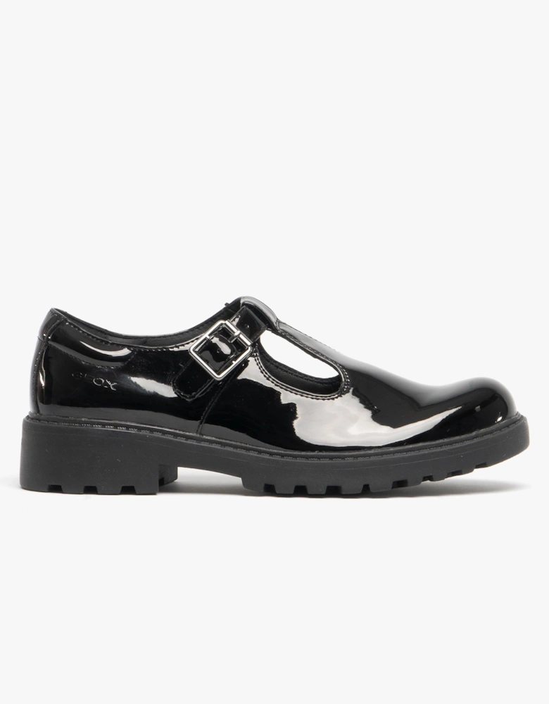 CASEY Girls School Shoes Patent Black