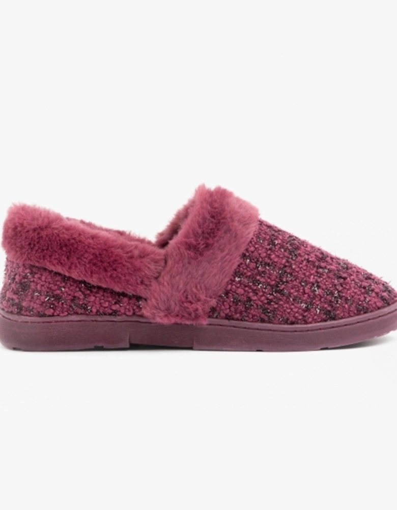 AVON Womens Full Slippers Burgundy