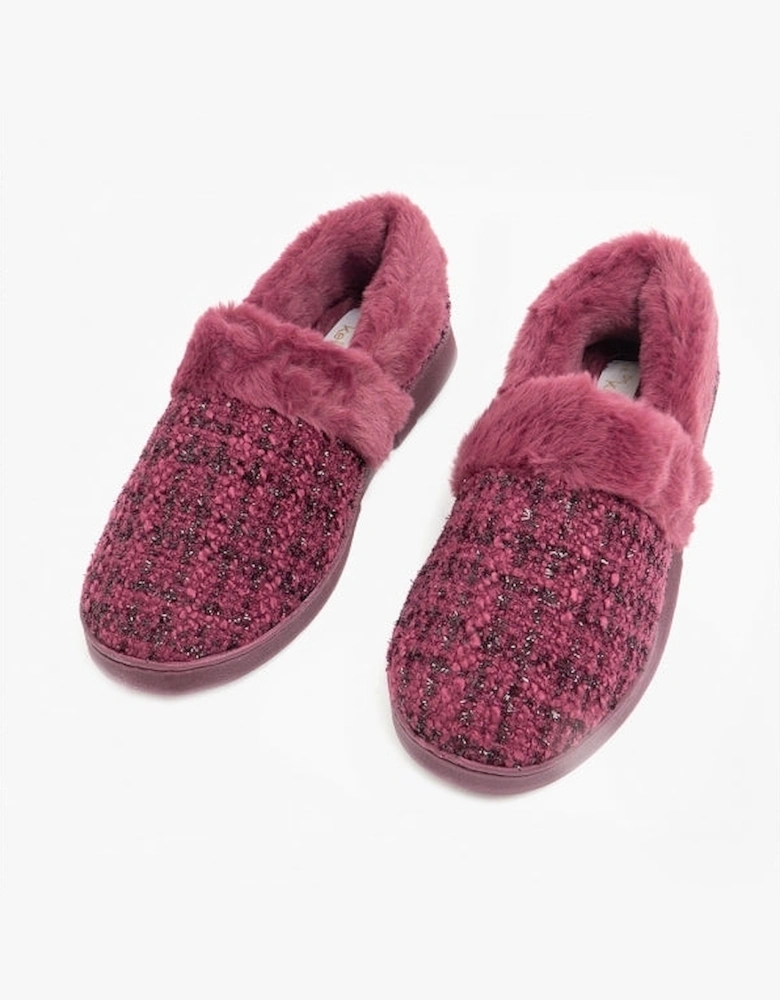 AVON Womens Full Slippers Burgundy