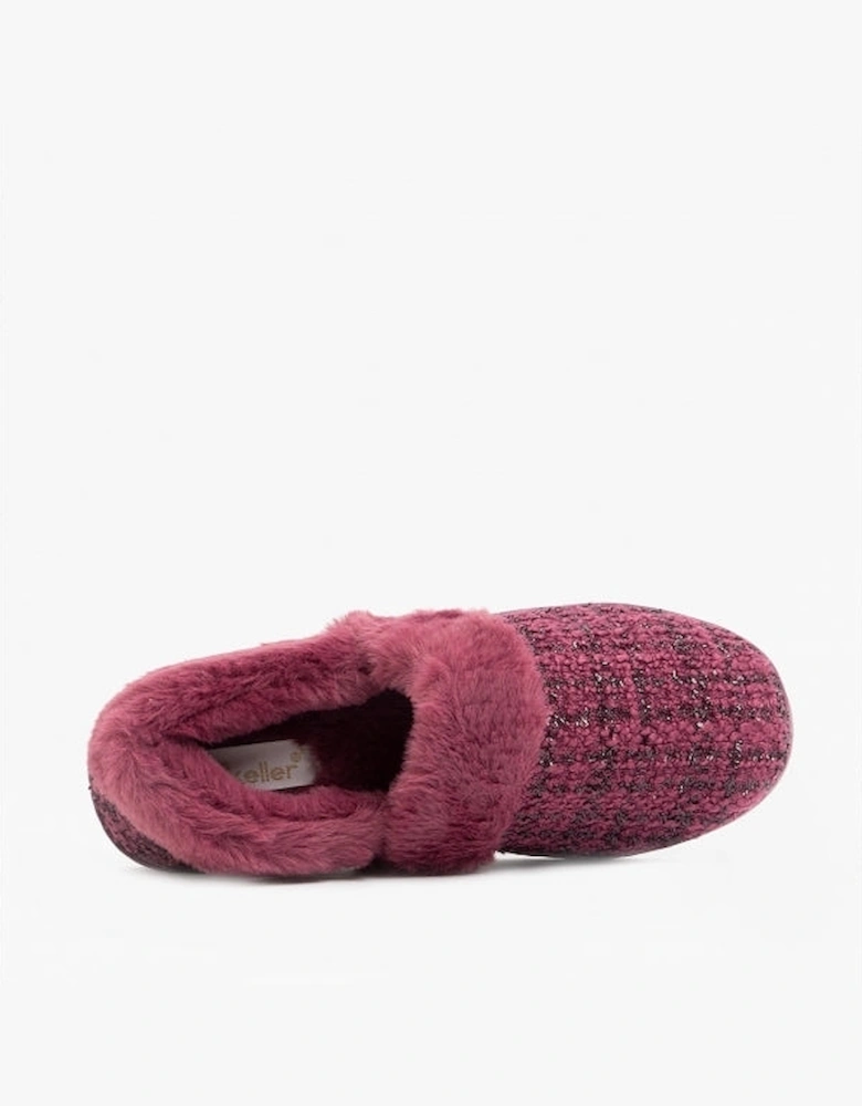 AVON Womens Full Slippers Burgundy