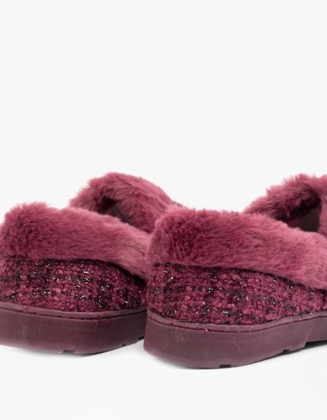 AVON Womens Full Slippers Burgundy