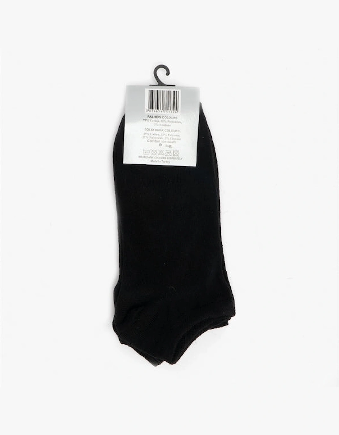 3 Pack Womens Trainer Socks Black: One Size