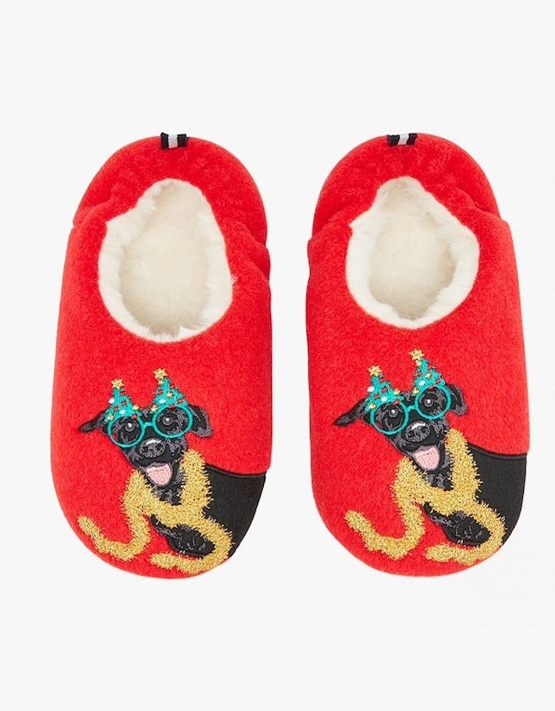 SLIPPET Girls Textile Mule Slippers Christmas Dog