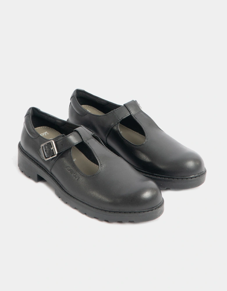 CASEY Girls Matte Black School Shoes