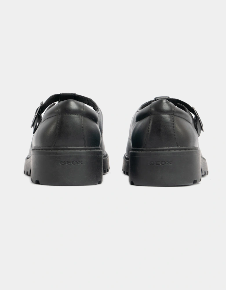 CASEY Girls Matte Black School Shoes