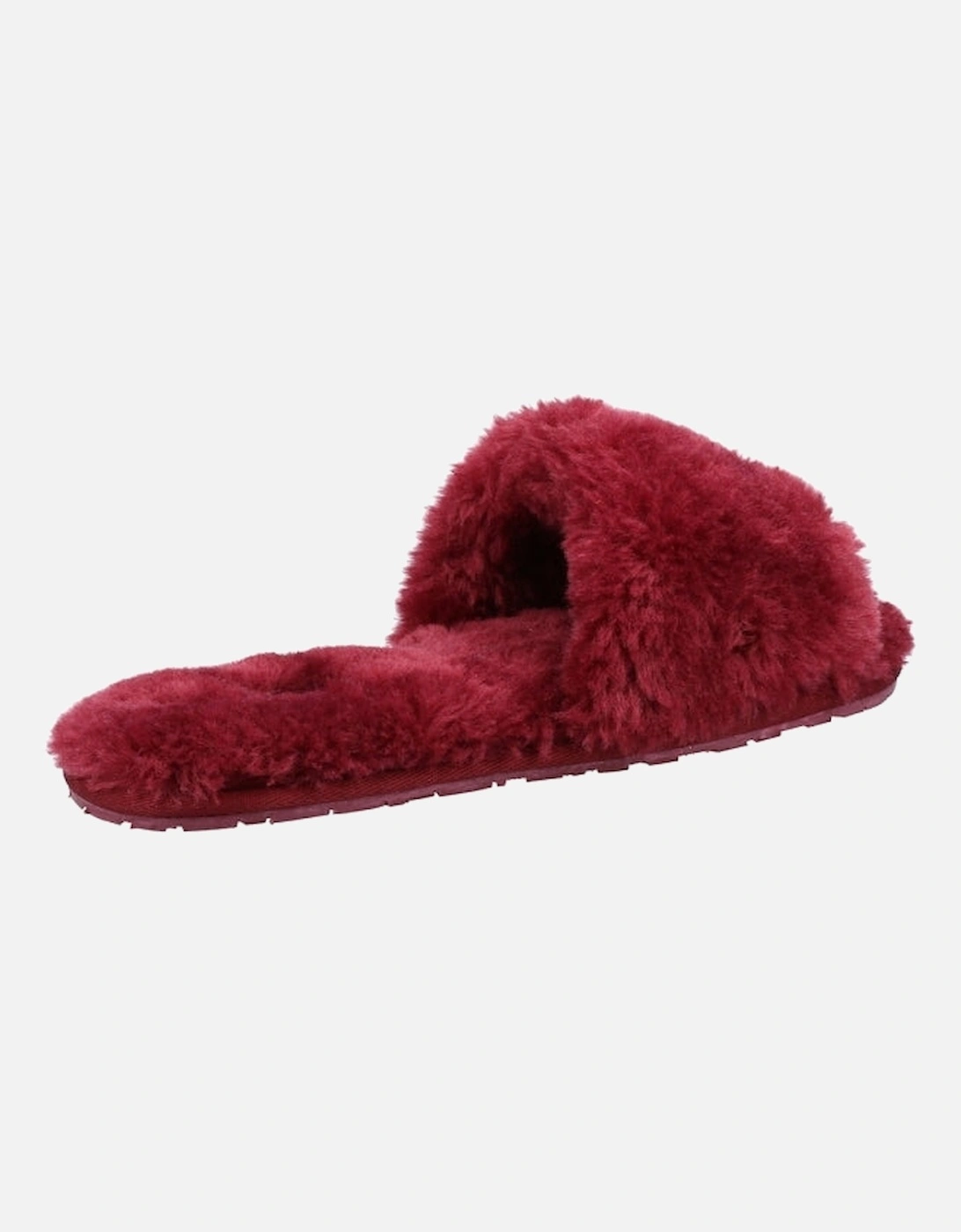 PRUE Womens Faux Fur Slippers Bordeaux