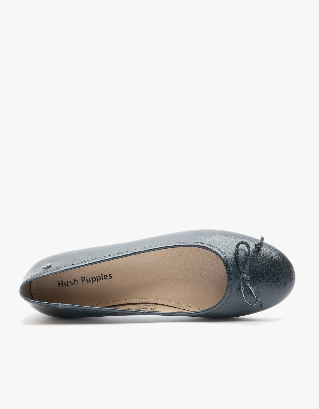 NAOMI Womens Leather Ballerina Pumps Navy