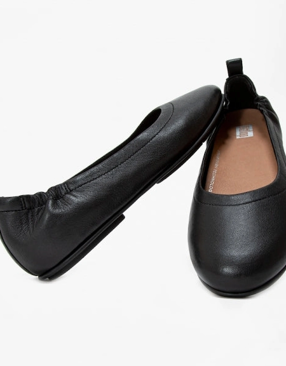 ALLEGRO Womens Leather Ballerina Shoes Black