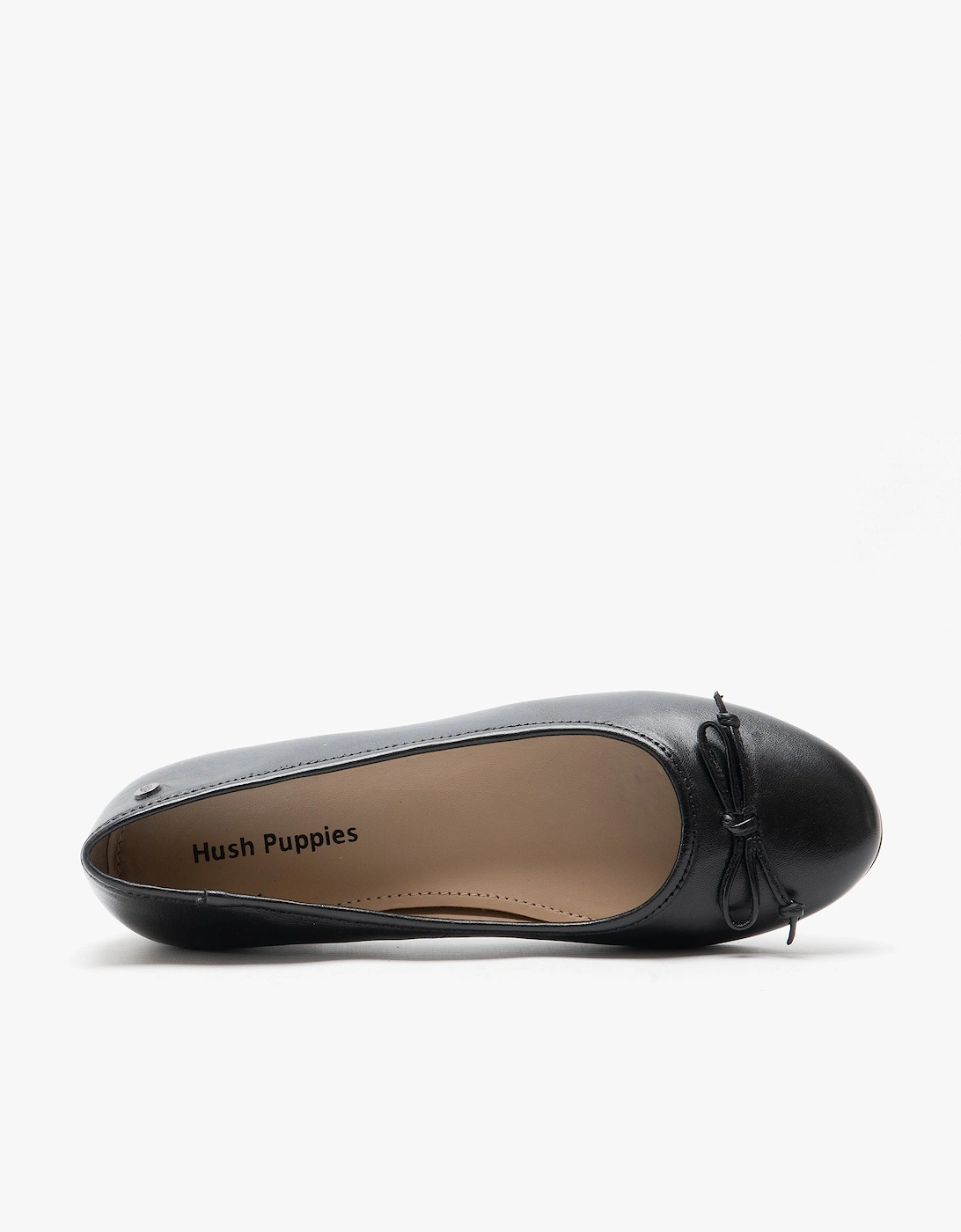 NAOMI Womens Leather Ballerina Pumps Black