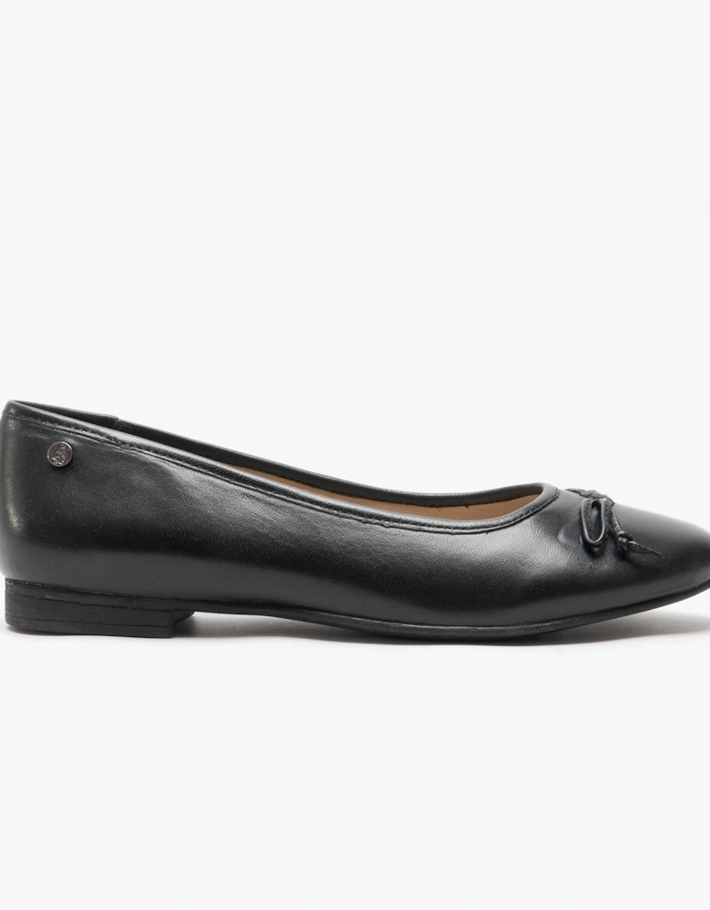 NAOMI Womens Leather Ballerina Pumps Black