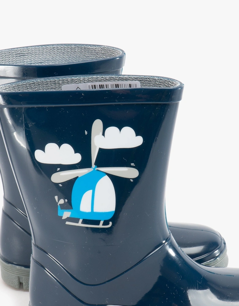 Stormwells Boys Helicopter Wellies Blue