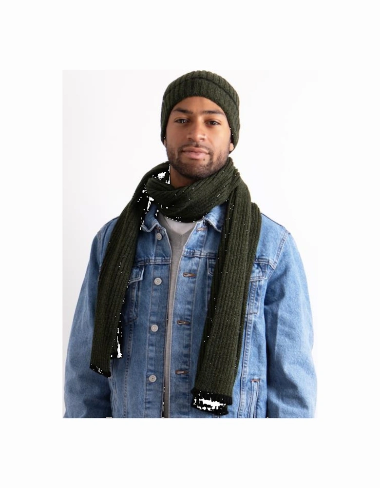 Hat & Scarf Set Mens Khaki