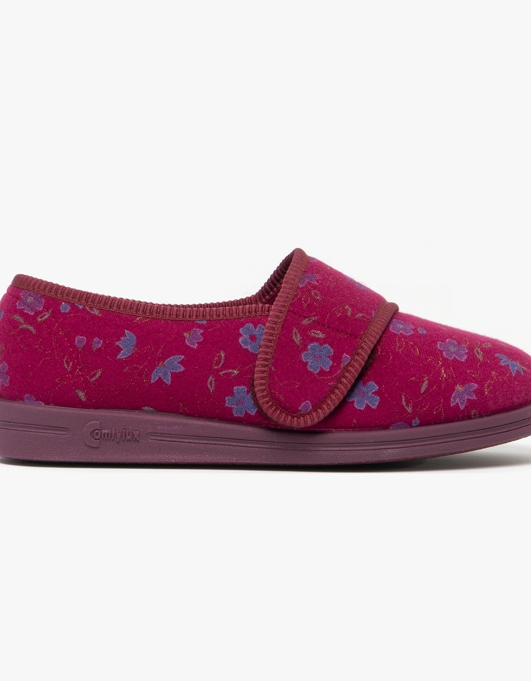 SALLY Womens Full Slippers Wine, 3 of 2