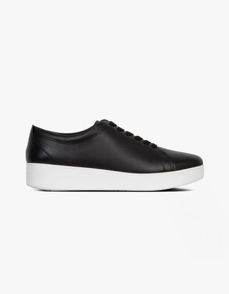 RALLY Womens Leather Trainers Black/White