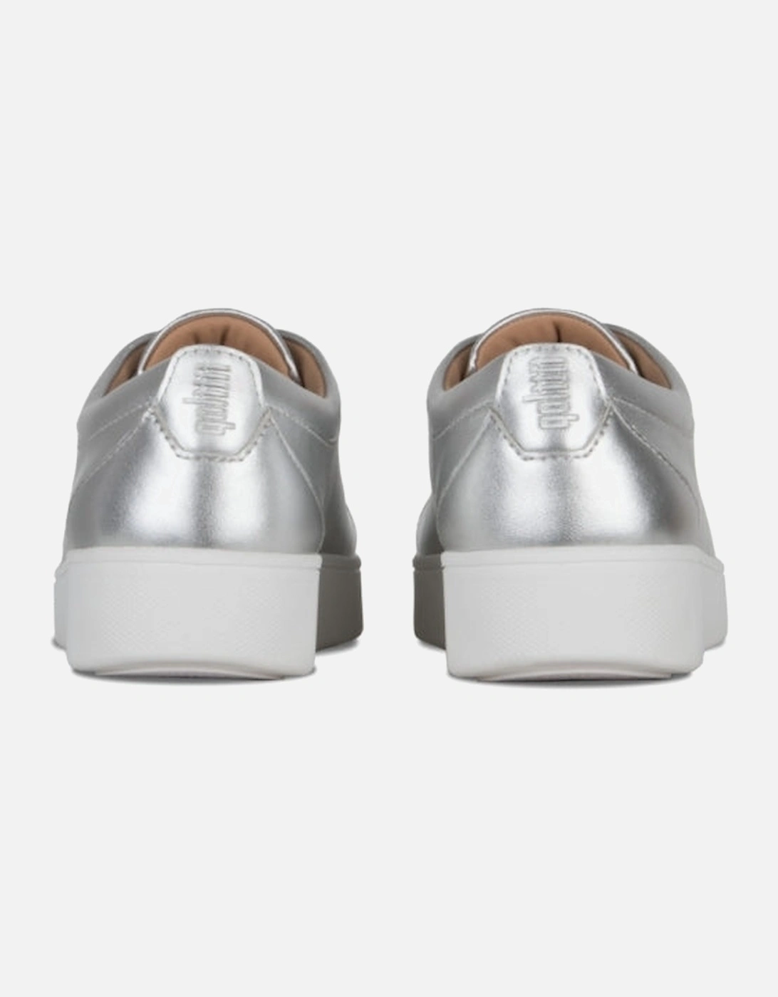 RALLY Womens Leather Trainers Silver