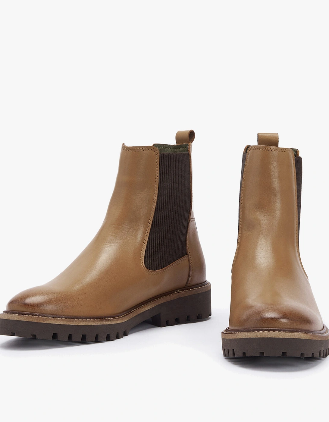 HARMBY Womens Chelsea Boots Chestnut