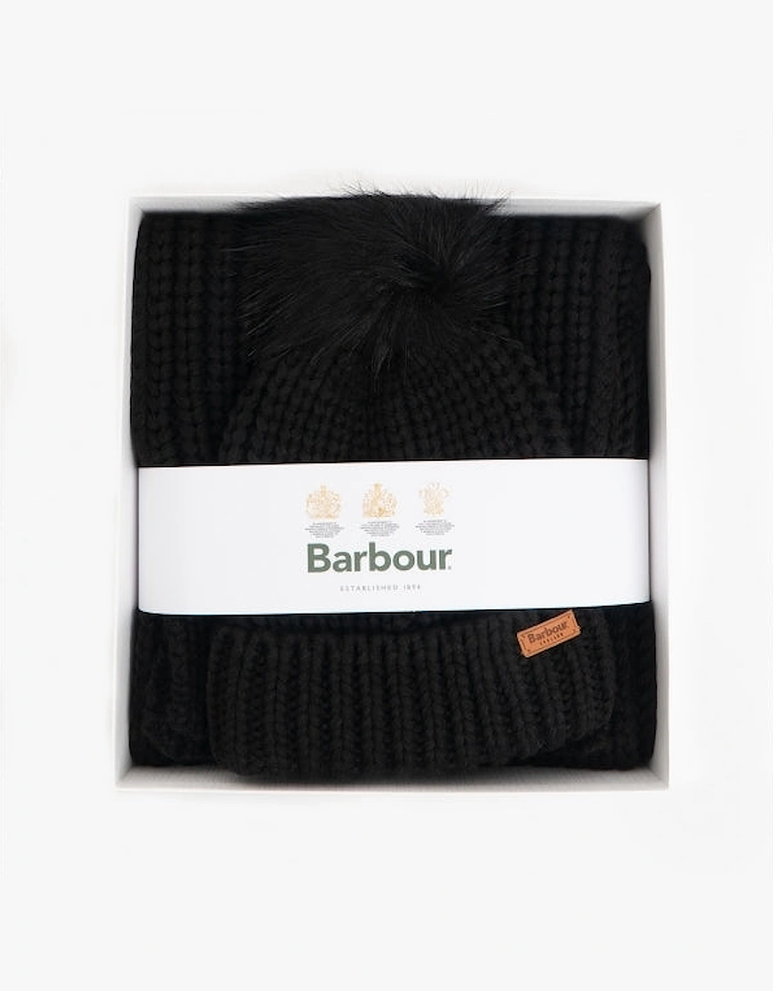 SALTBURN BEANIE & SCARF Womens Gift Set Black