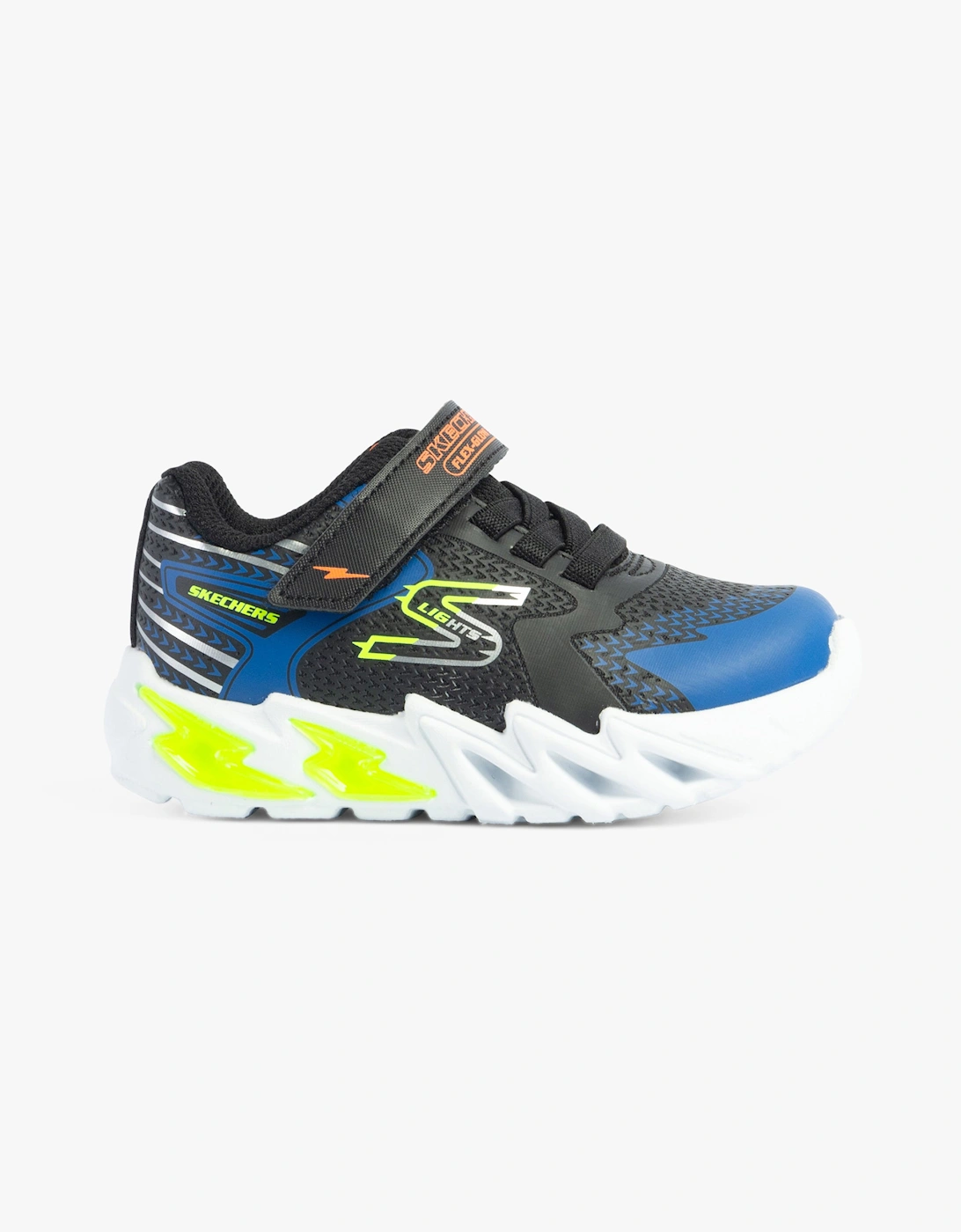Boy's Skechers 400138N/BKBL FLEX-GLOW BOLT Boys Trainers Black/Blue - Size: UK 4 small kids