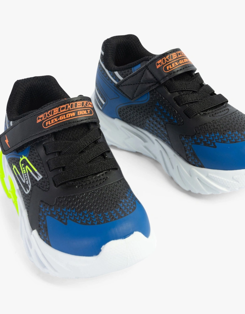 400138N/BKBL FLEX-GLOW BOLT Boys Trainers Black/Blue