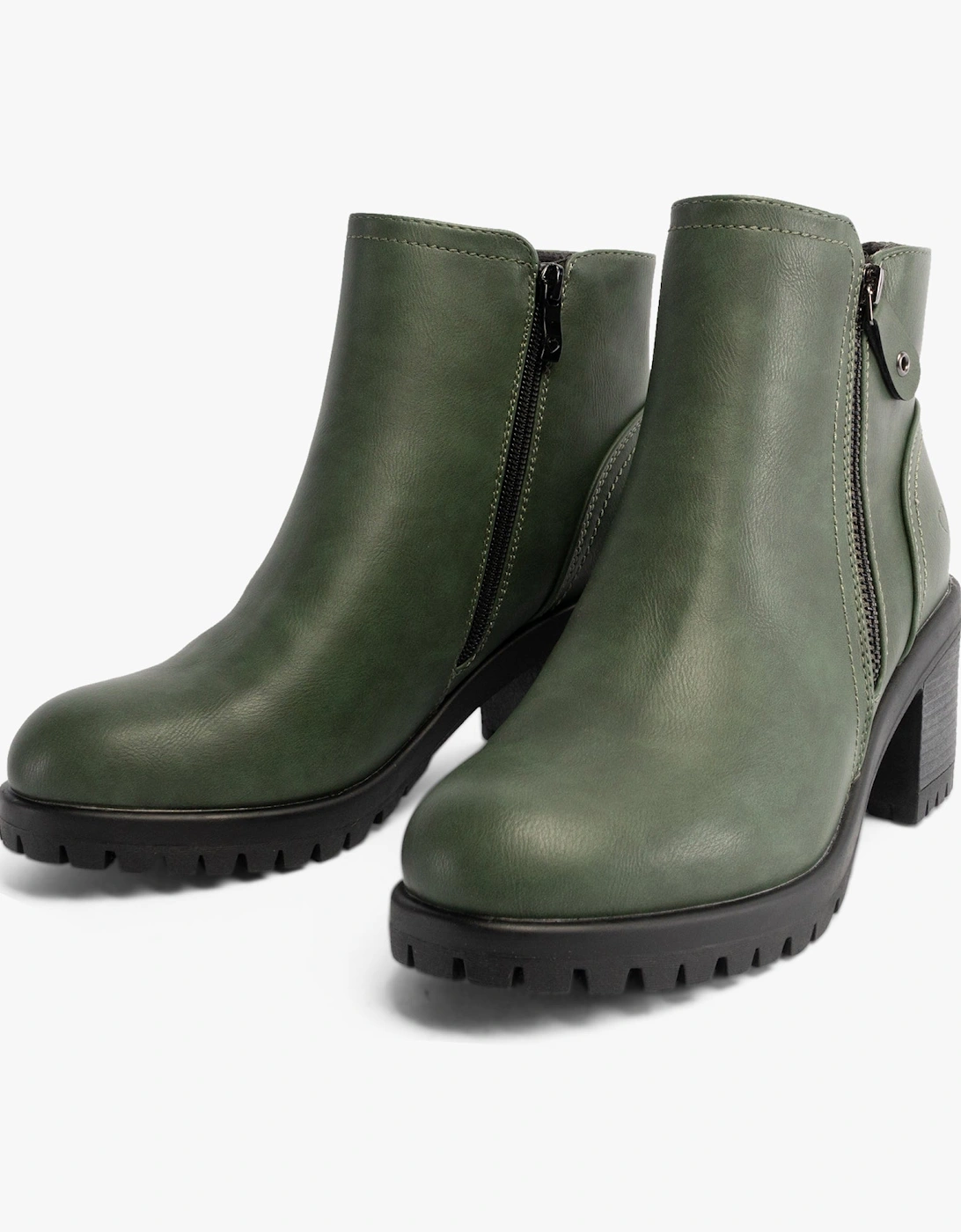 LARKIN Womens Ankle Zip Boots Forest