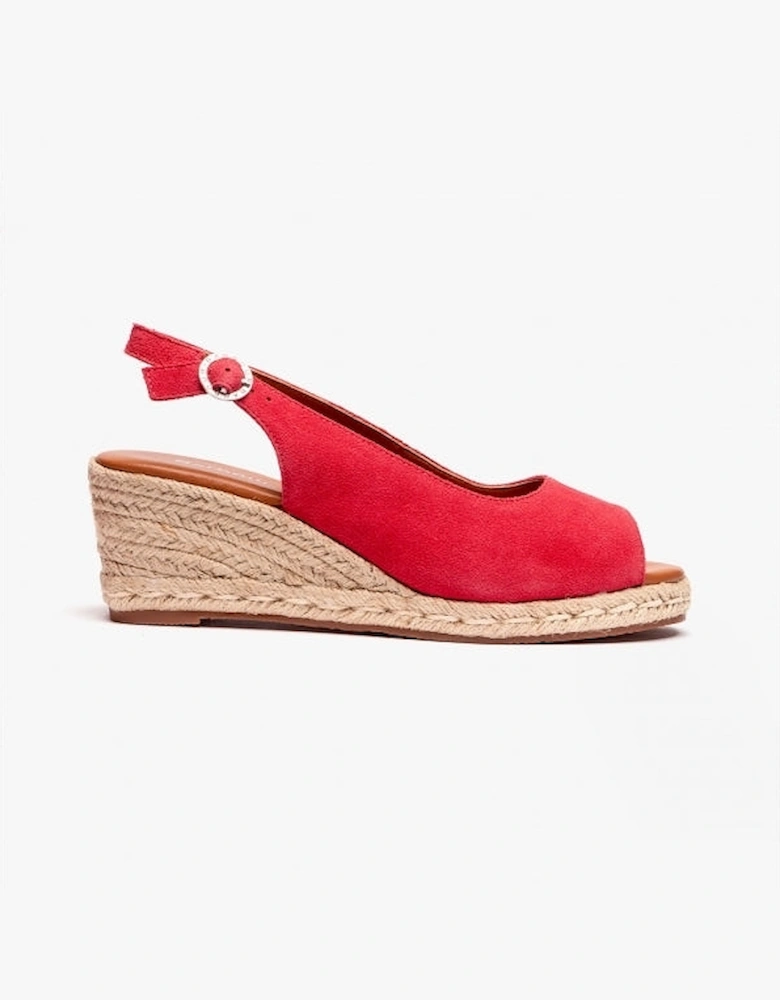 NADIA Womens Espadrille Wedges Coral