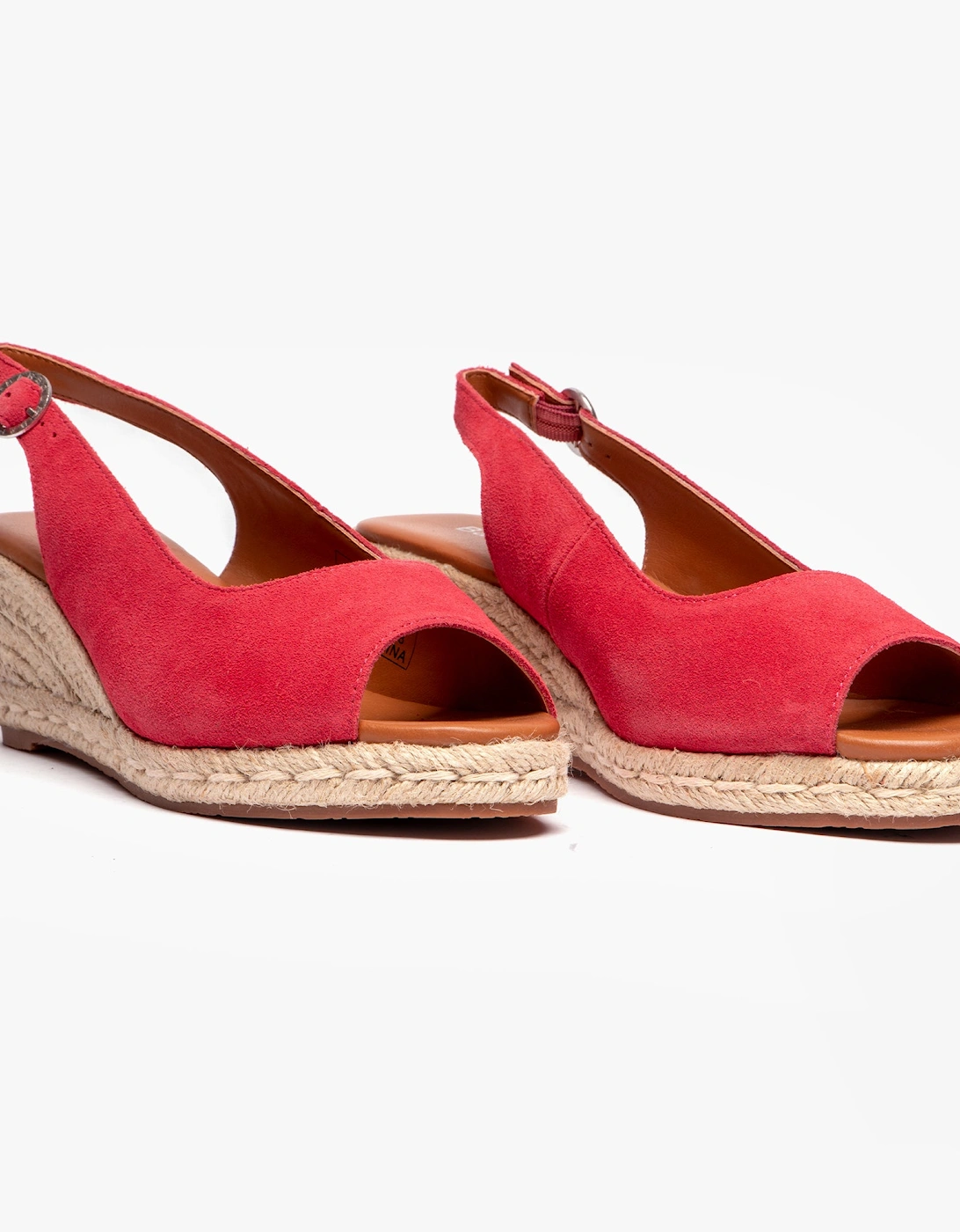 NADIA Womens Espadrille Wedges Coral