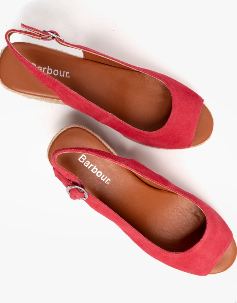 NADIA Womens Espadrille Wedges Coral