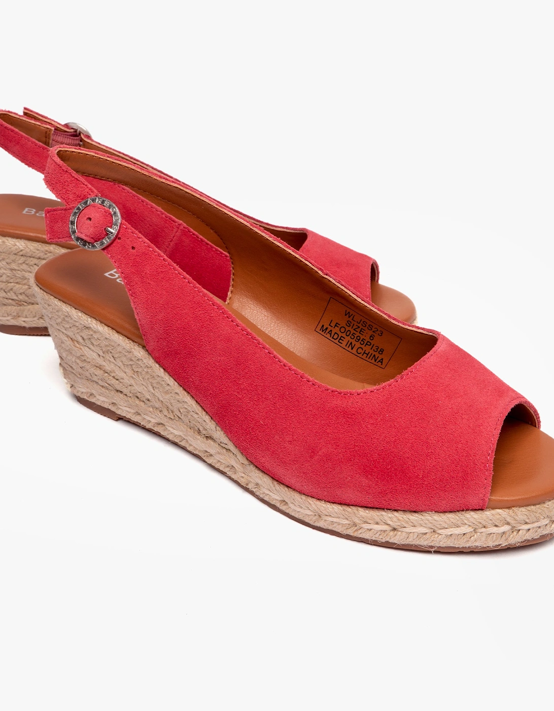 NADIA Womens Espadrille Wedges Coral