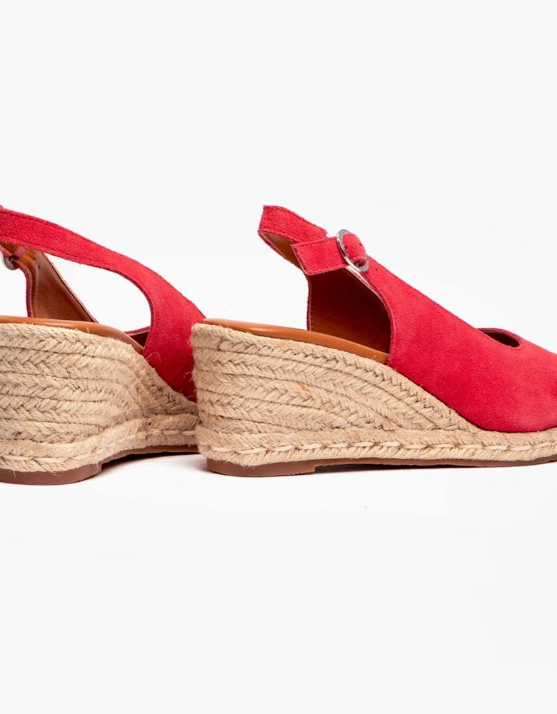 NADIA Womens Espadrille Wedges Coral