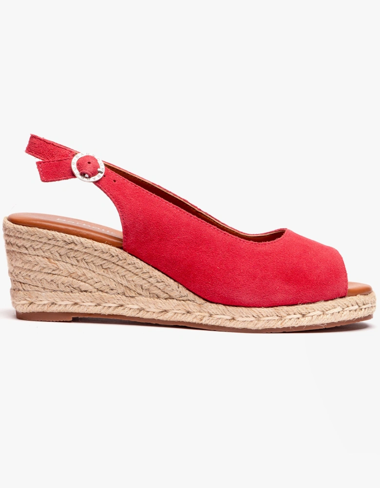 NADIA Womens Espadrille Wedges Coral