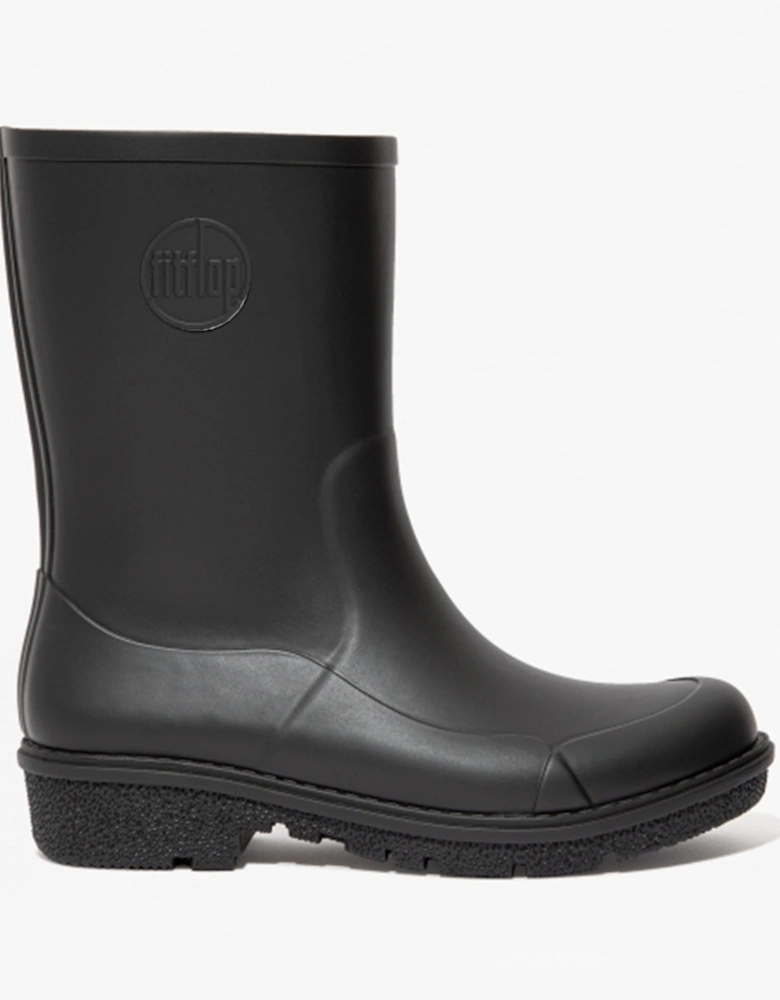 WONDERWELLY SHORT Womens Rubber Wellington Boots All Black