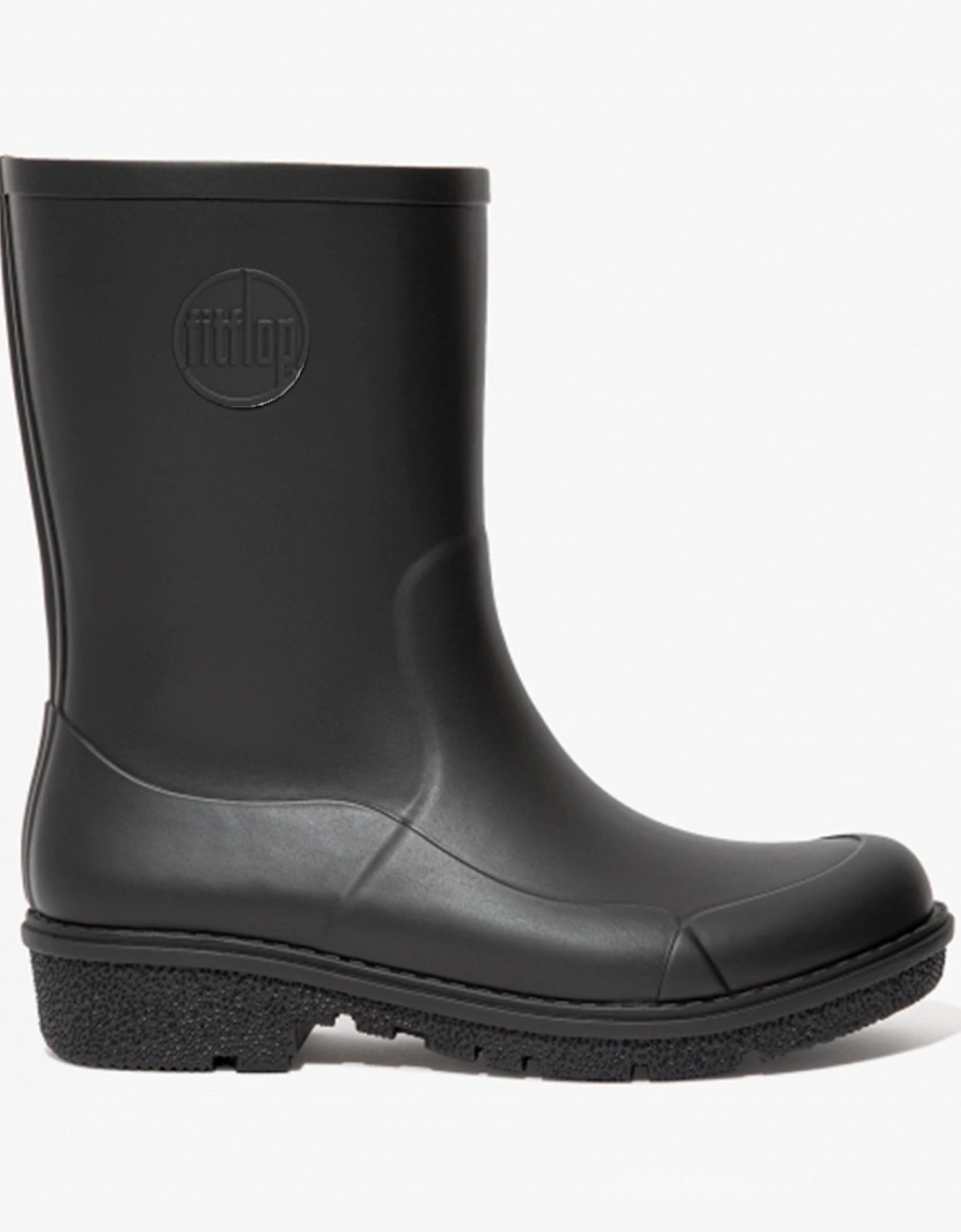 WONDERWELLY SHORT Womens Rubber Wellington Boots All Black, 8 of 7