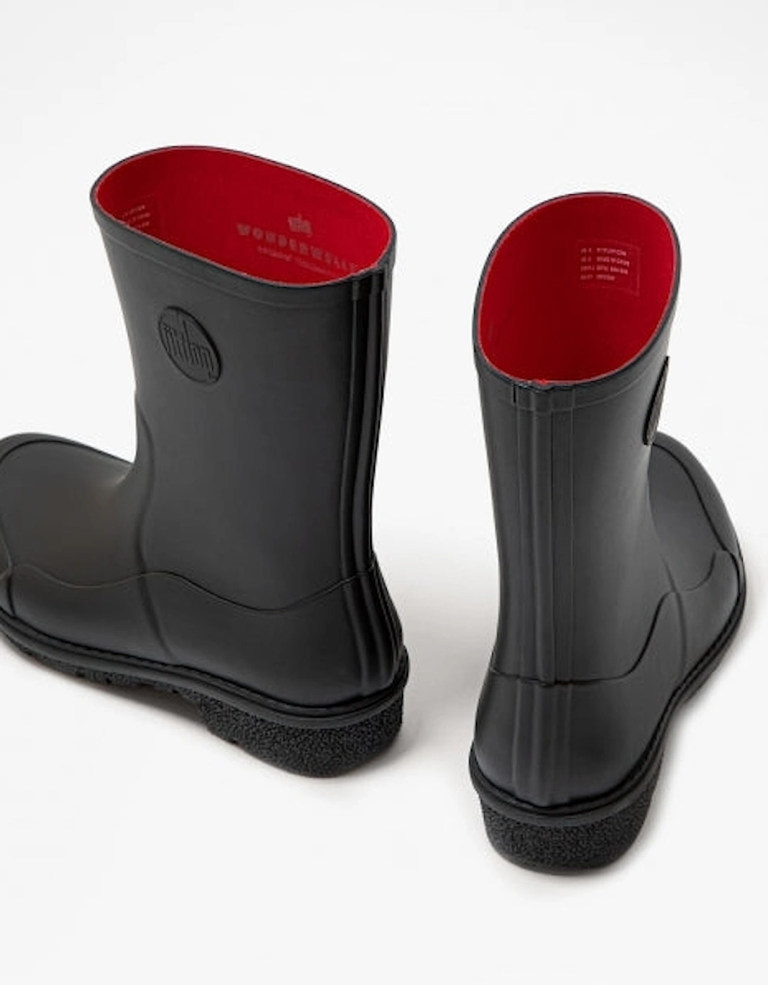 WONDERWELLY SHORT Womens Rubber Wellington Boots All Black