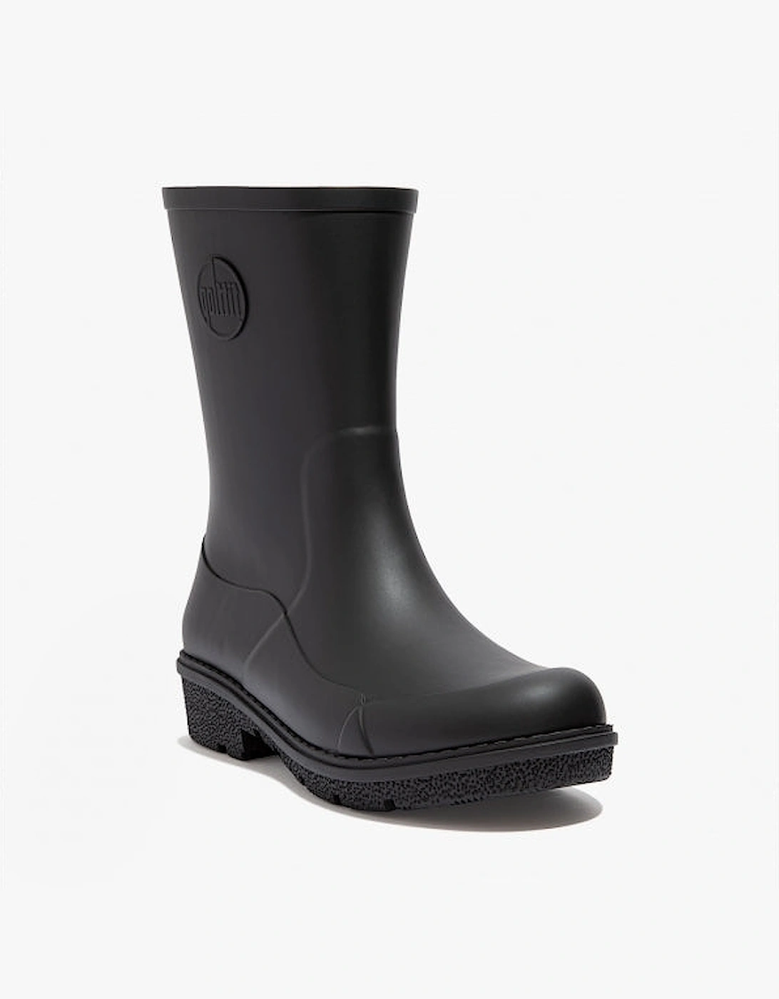 WONDERWELLY SHORT Womens Rubber Wellington Boots All Black