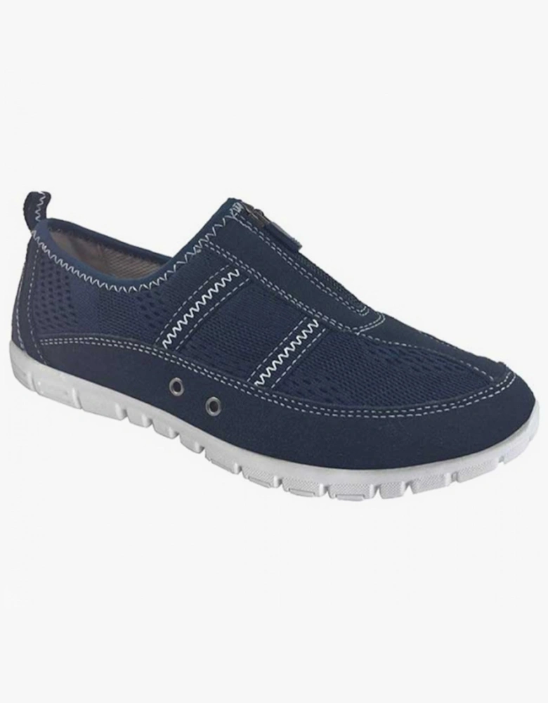 JAYNE Womens Suede Wide Fit Casual Shoes Navy