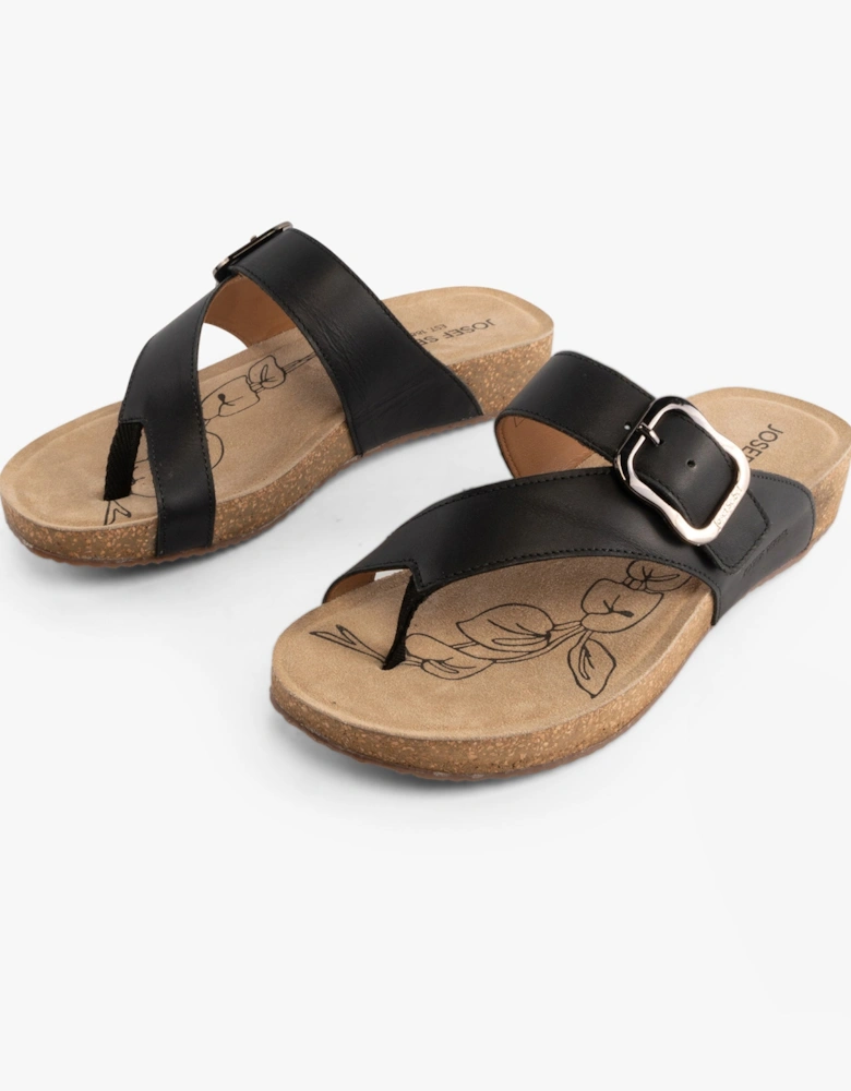 TONGA 77 Womens Toe-Post Sandals Black