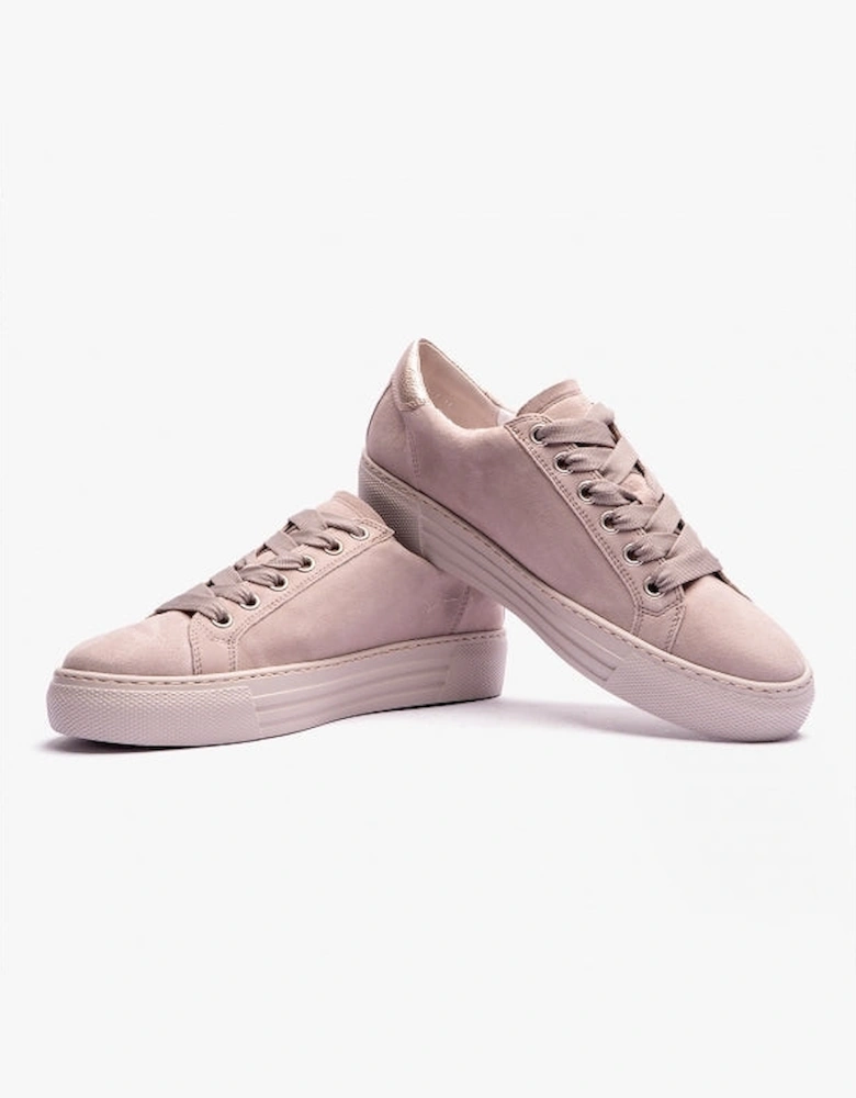 CAMPUS Womens Wide Platform Suede Trainers Taupe