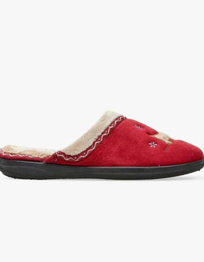 SCOTTY Womens (EE Fit) Mule Slippers Red