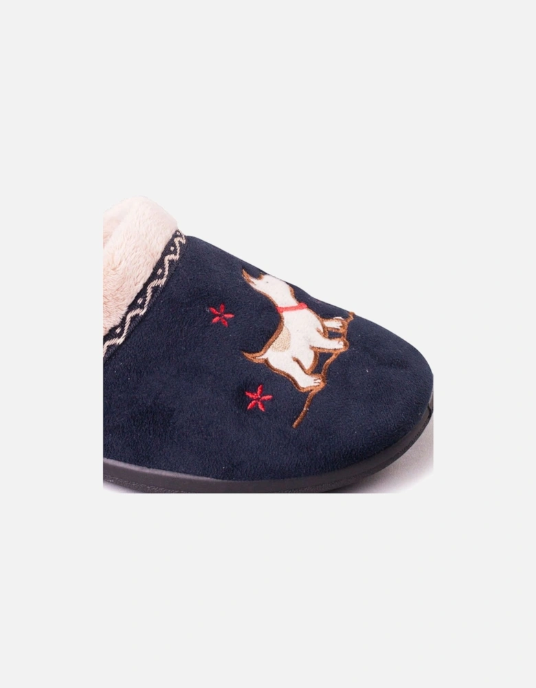 SCOTTY Womens (EE Fit) Mule Slippers Navy