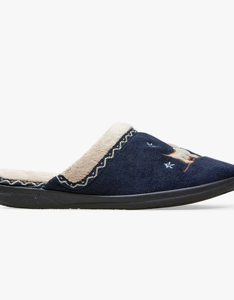 SCOTTY Womens (EE Fit) Mule Slippers Navy