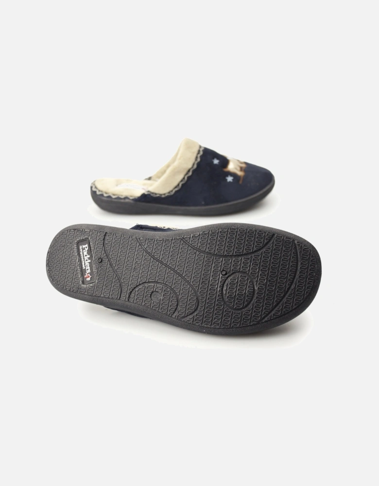 SCOTTY Womens (EE Fit) Mule Slippers Navy