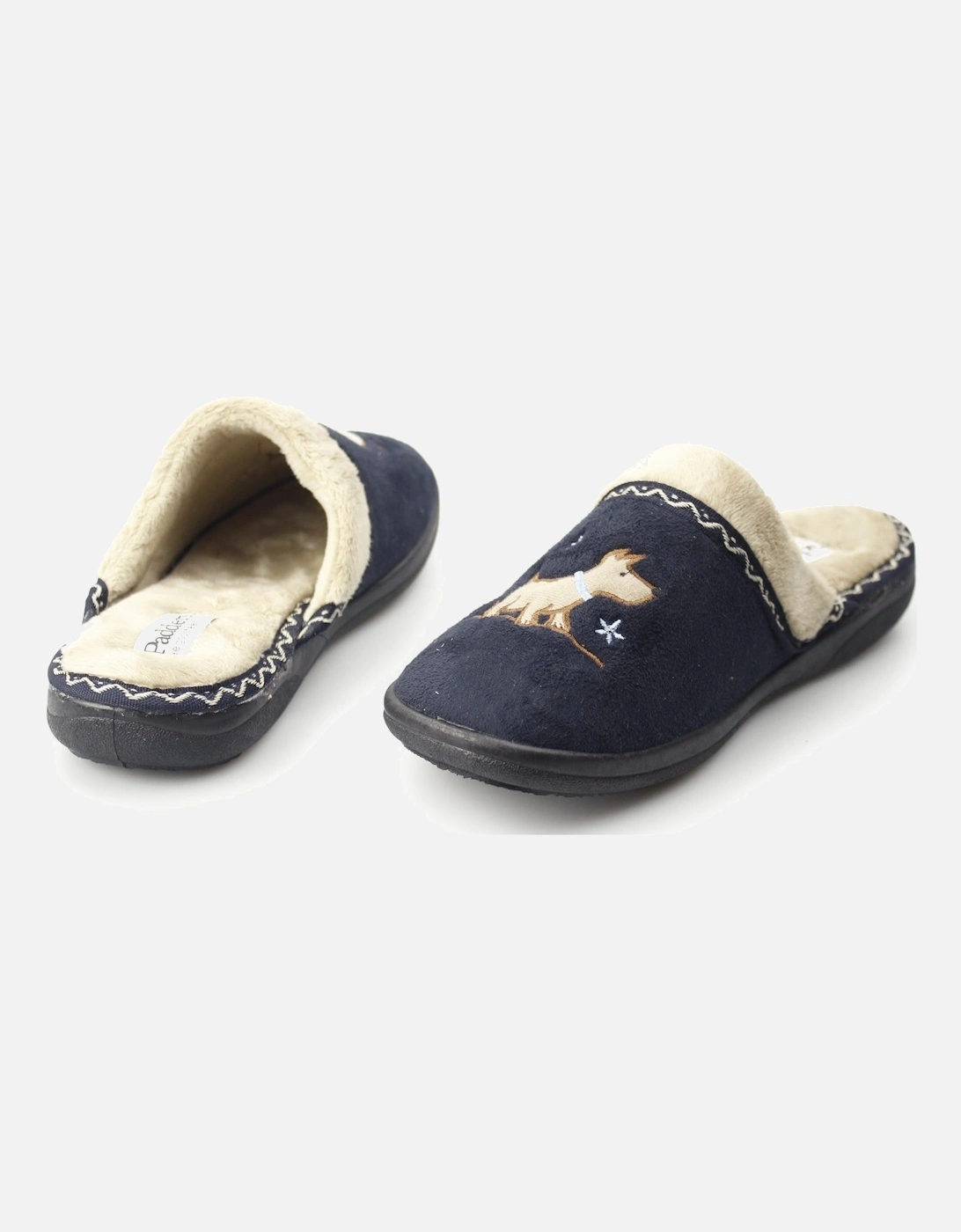 SCOTTY Womens (EE Fit) Mule Slippers Navy