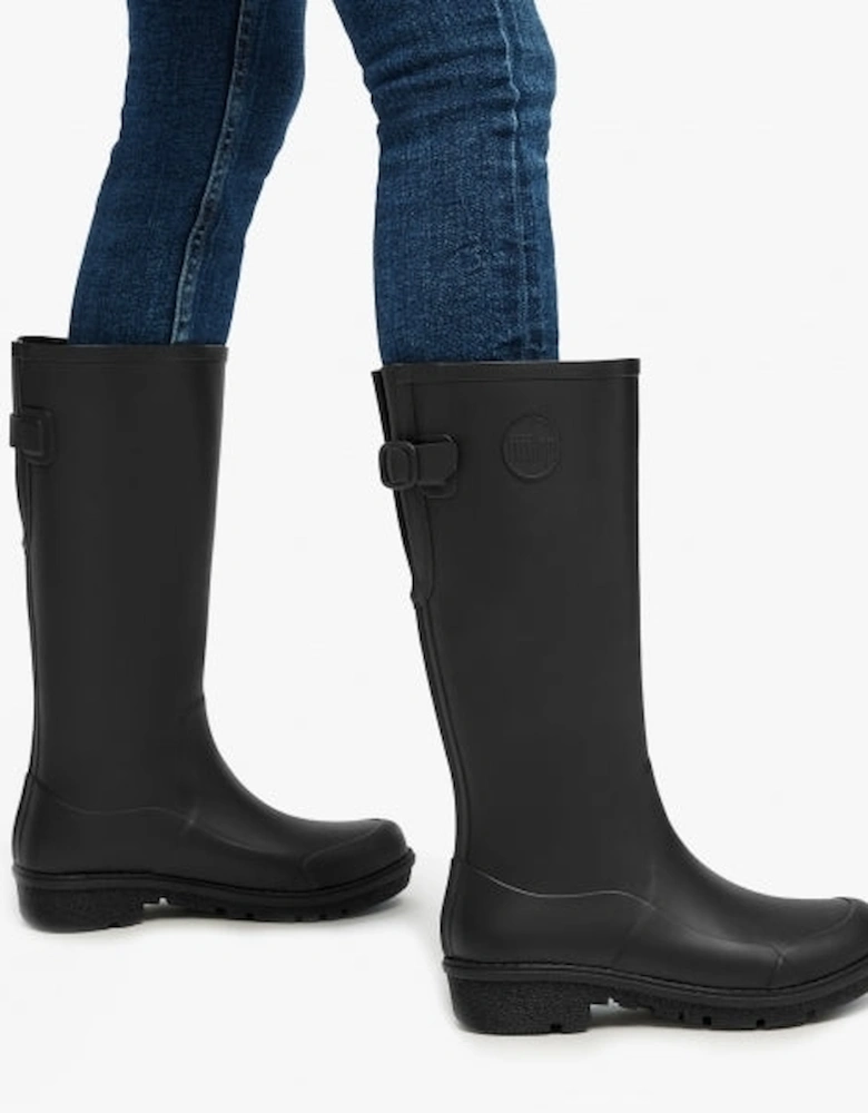 WONDERWELLY TALL Womens Rubber Wellington Boots All Black