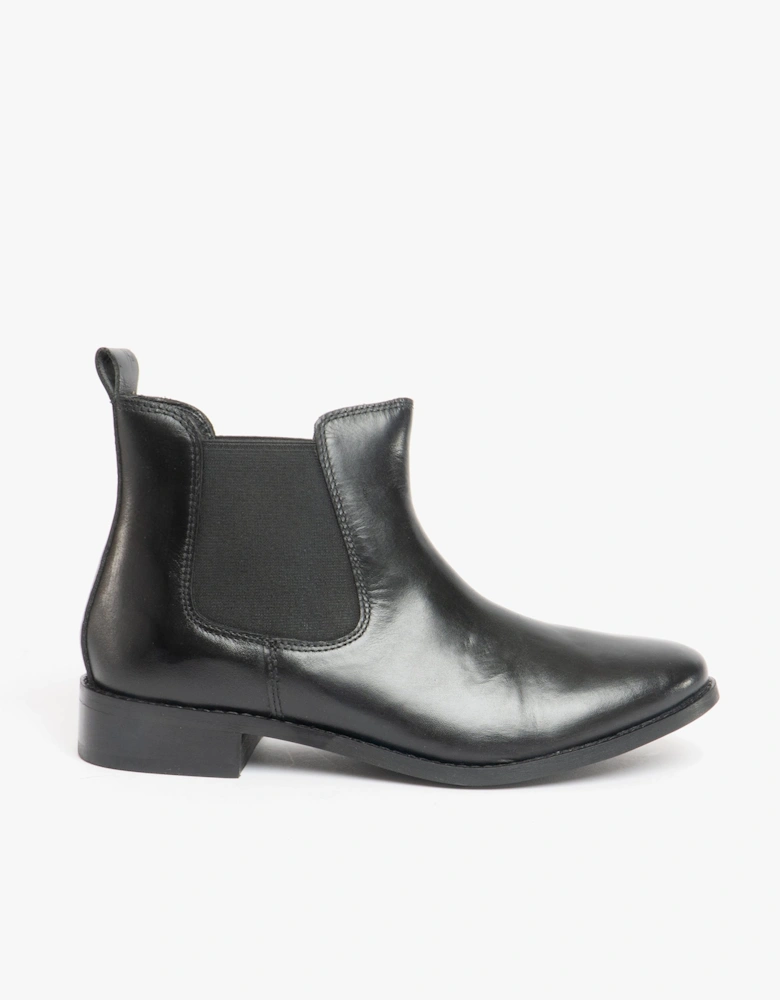 PIPPA Womens Leather Chelsea Boots Black