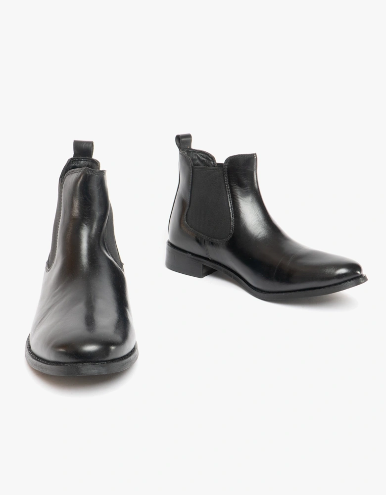 PIPPA Womens Leather Chelsea Boots Black